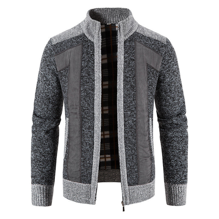Herren modische Strickjacke mit einzigartigem Schnitt und verstecktem Reißverschluss Echoarchiv