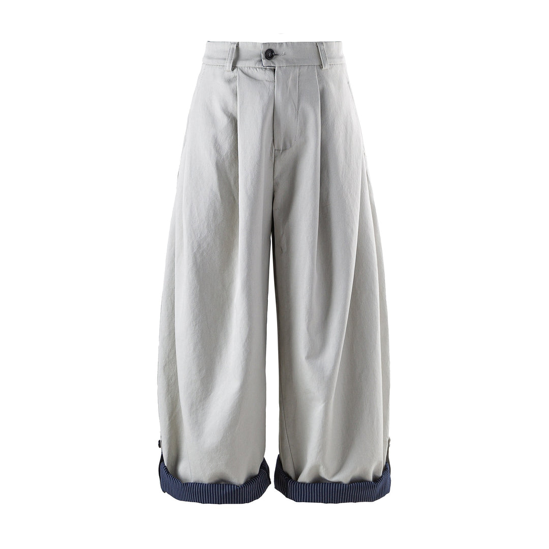 Damen weite High‑Waist‑Culotte mit Kellerfalte und verkürztem Bein Echoarchiv