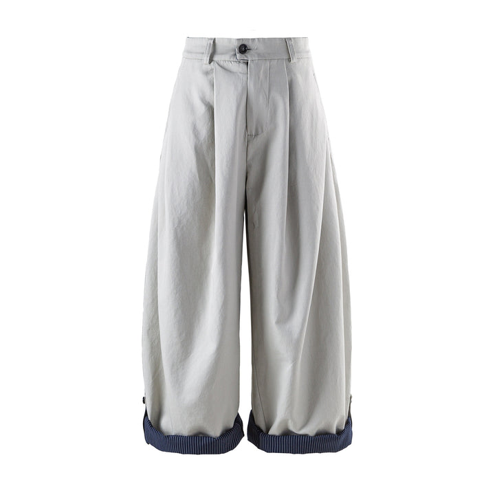 Damen weite High‑Waist‑Culotte mit Kellerfalte und verkürztem Bein Echoarchiv