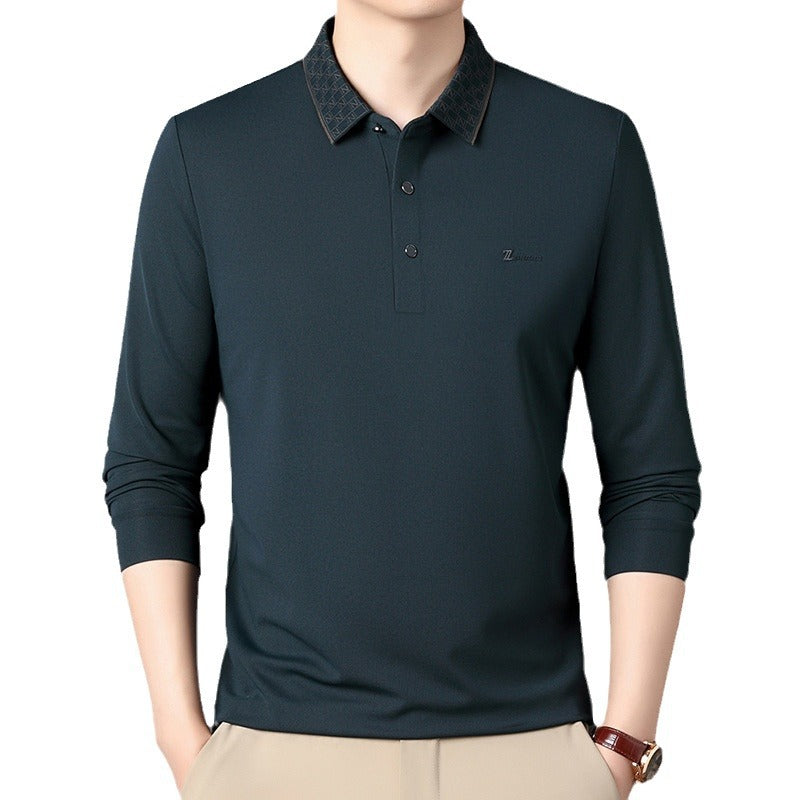 Herren Langarm Poloshirt mit strukturiertem Kragen und funktionalem Design Echoarchiv