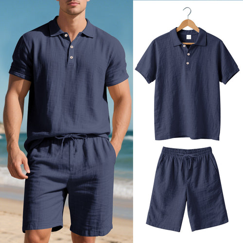 Herren lässiges Poloshirt und Shorts Set Echoarchiv