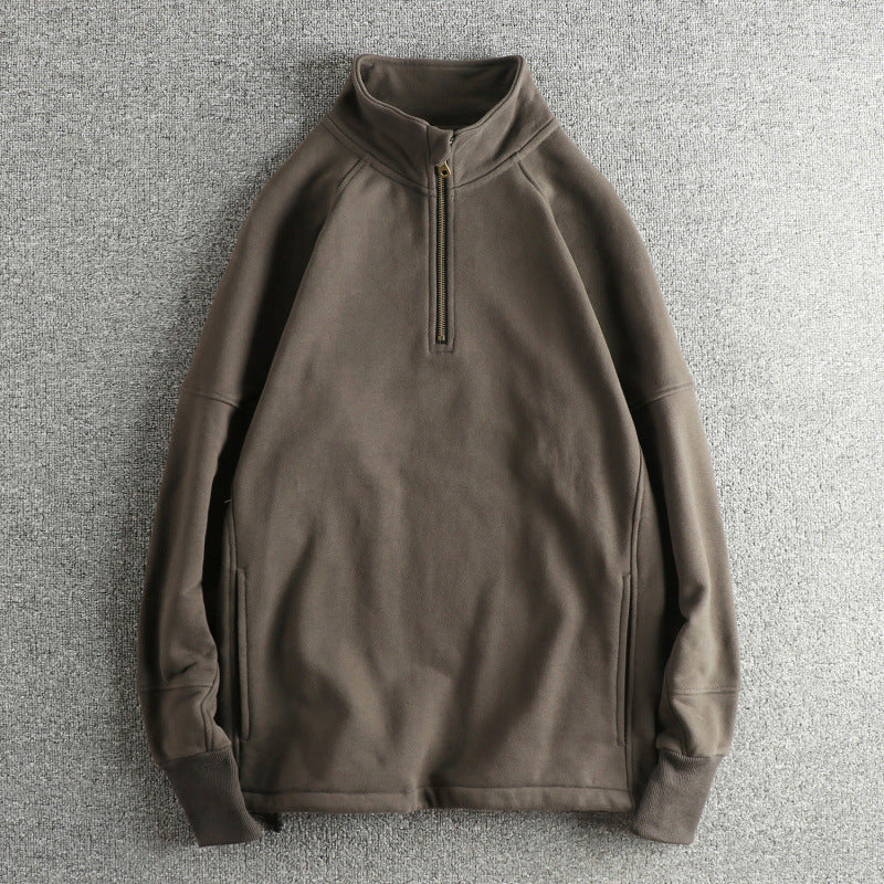 Herren Fleecejacke mit halbem Reißverschluss und seitlichen Eingrifftaschen Echoarchiv