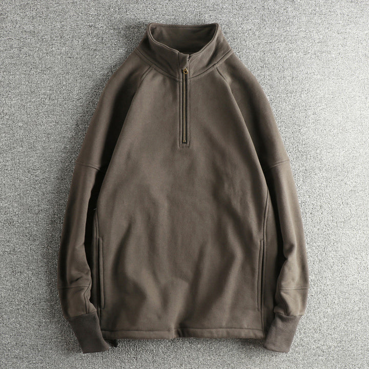 Herren Fleecejacke mit halbem Reißverschluss und seitlichen Eingrifftaschen Echoarchiv