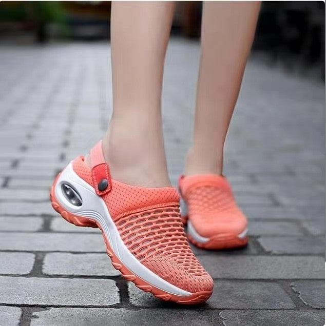 Damen  atmungsaktive Mesh-Clogs mit luftgepolsterter Dämpfungssohle und verstellbarem Fersenriemen Echo Archiv
