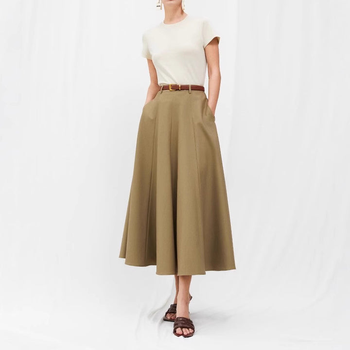 Damen Eleganter Maxirock mit Weit geschnittenem Design Echoarchiv