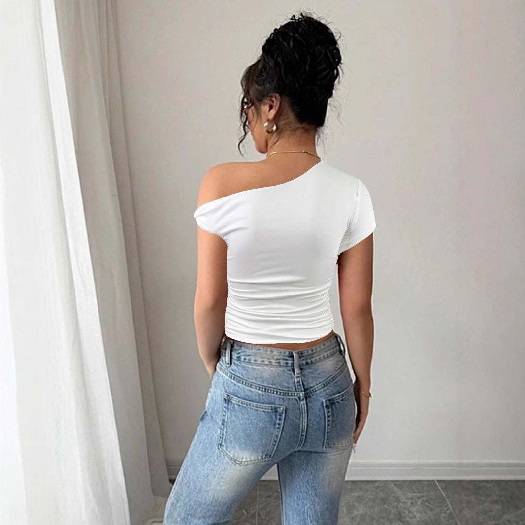 Damen Off-Shoulder Shirt mit Raffung und tailliertem Schnitt Echo Archiv