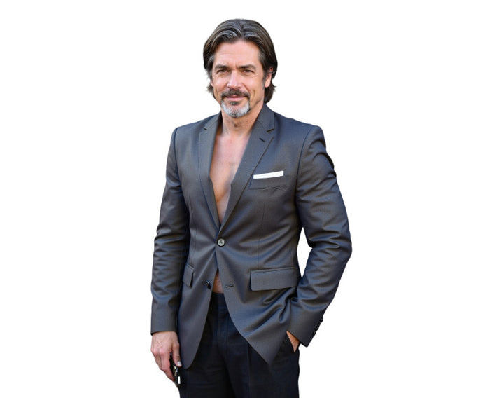 Herren nan taillierter Business-Blazer aus Stretchgewebe mit Brusttasche und schlanker Silhouette Echo Archiv