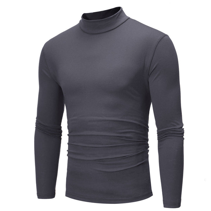 Rollkragen Langarmshirt Herren aus Baumwolle