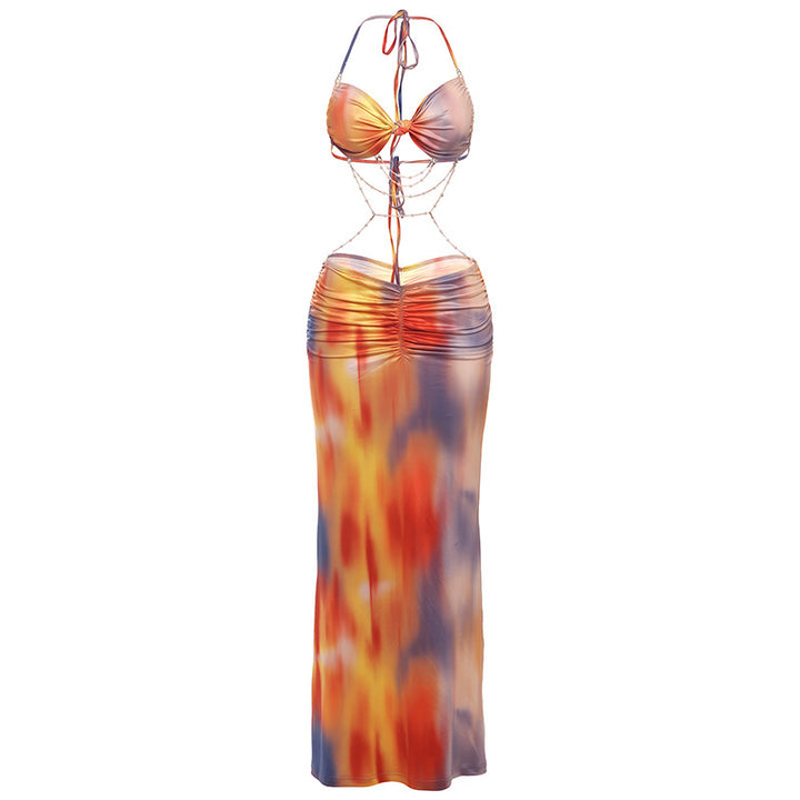 Damen Strandkleid mit trendigem Leo-Print und raffinierten Schnürdetails Echo Archiv