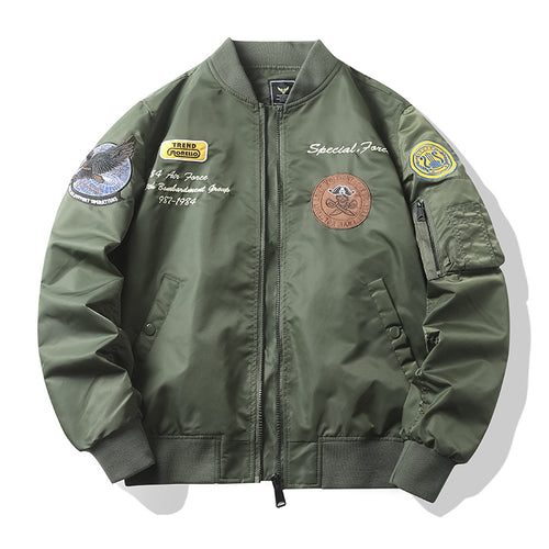 Herren Urbane Bomberjacke mit Stickereien Echo Archiv