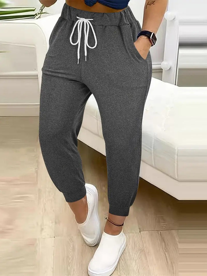 Damen Lässige Jogginghose mit Kordelzug, elastischem Komfortbund und schmalem Bündchen Echoarchiv