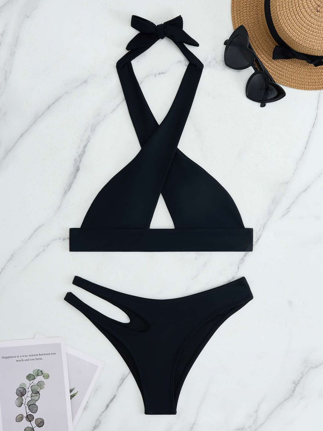 Damen Bikini-Set mit modischem Knoten und seitlichem Cut-Out Echo Archiv