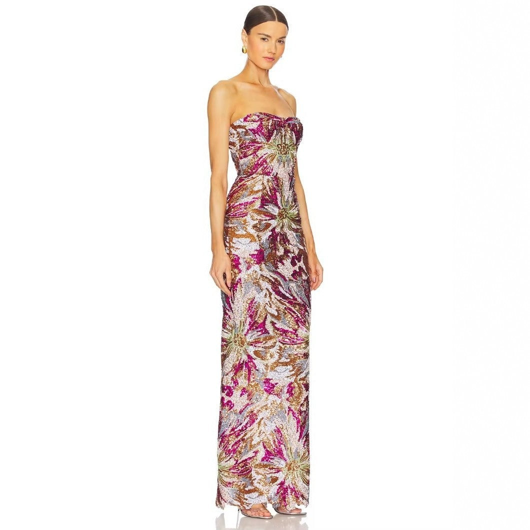 Damen Glamouröses Abendkleid mit schillernden Pailletten und taillierter Silhouette Echo Archiv