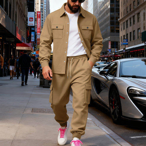 Herren lässiges Overshirt und Jogginghose Set Echoarchiv
