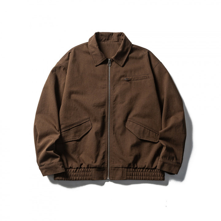 Herren Boxy-Workwear-Jacke mit durchgehendem Reißverschluss, aufgesetzten Pattentaschen und elastischem Bund Echo Archiv