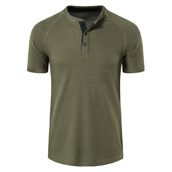 Herren Kurzärmliges Polo-Shirt mit strukturiertem Stoff Echoarchiv