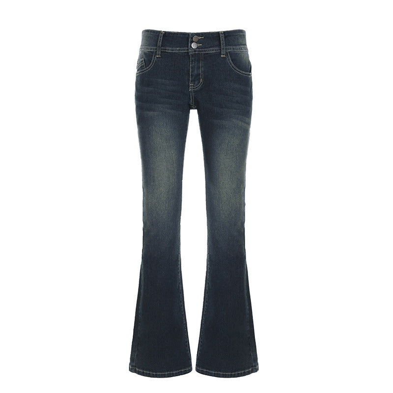 Damen Flared Jeans mit hohem Taillenbund und modischen Details Echo Archiv