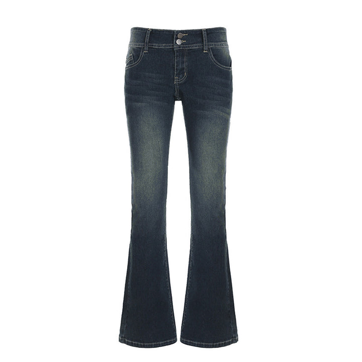 Damen Flared Jeans mit hohem Taillenbund und modischen Details Echo Archiv