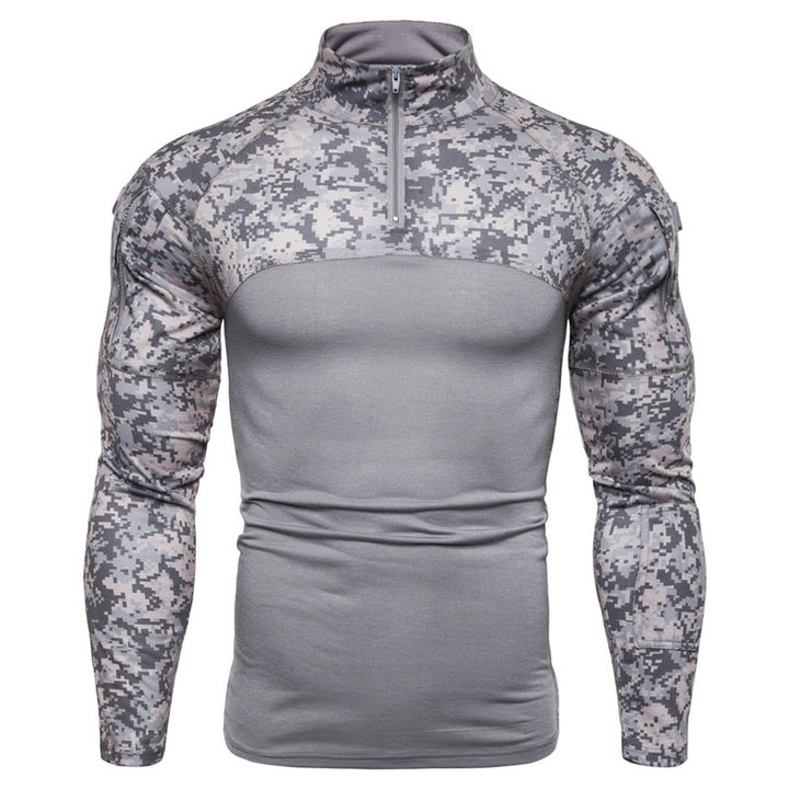 Herren Funktionspullover mit Teilreißverschluss und modernem Camouflage-Design Echoarchiv