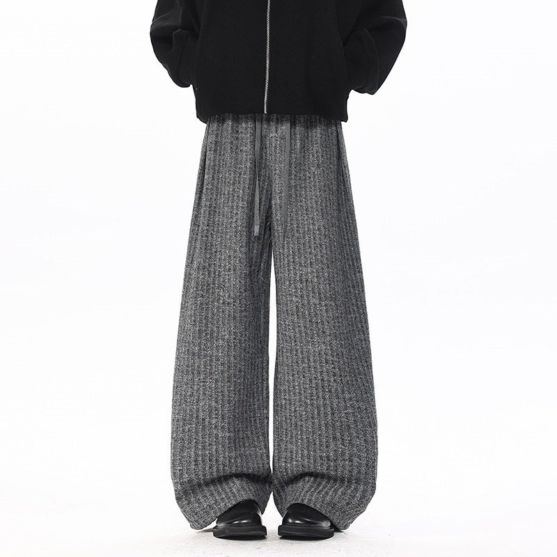 Damen Weit geschnittene gerippte Strickhose mit Tunnelzugbund und extra weitem Bein Echo Archiv