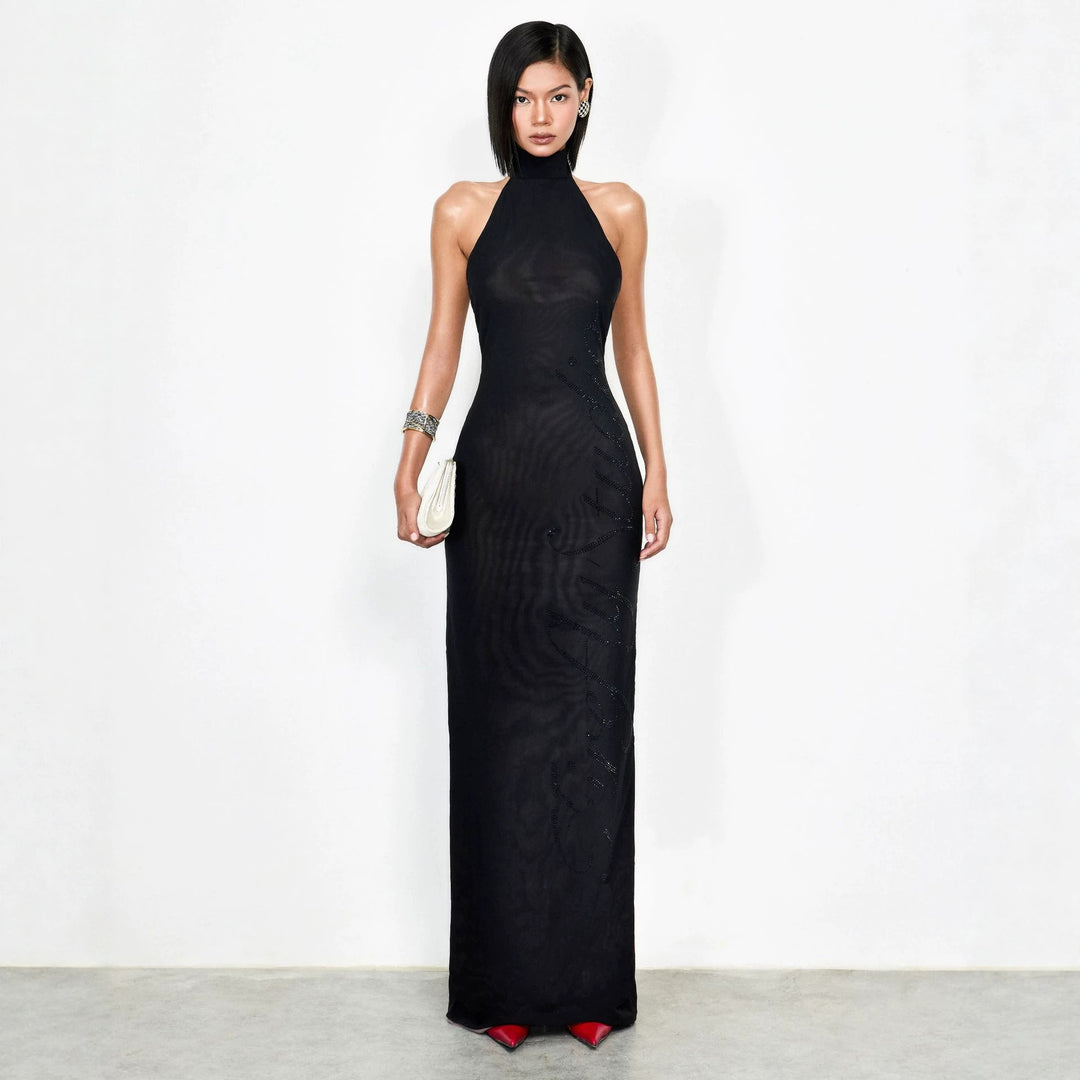 Damen Elegantes Bodenkonturen-Kleid mit schimmernden Akzenten Echo Archiv