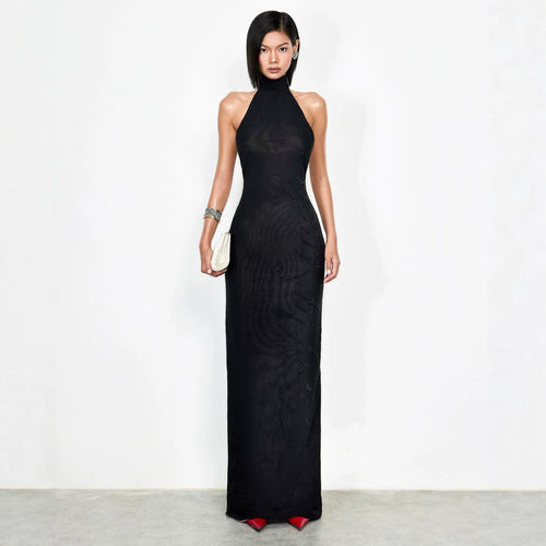 Damen Elegantes Bodenkonturen-Kleid mit schimmernden Akzenten Echo Archiv