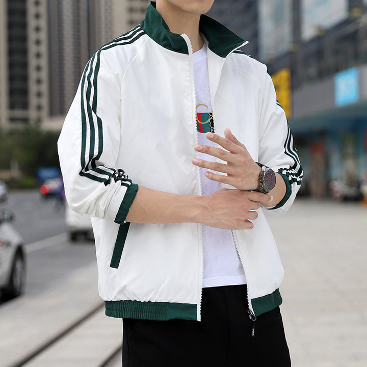 Herren Sportliche Windjacke mit hohen Kragen Echo Archiv