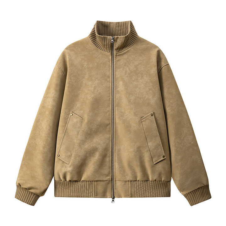 Damen Elegante Kunstlederjacke mit Stehkragen Echo Archiv