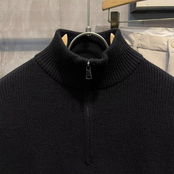 Herrenmode Strickpullover mit Stehkragen Echo Archive