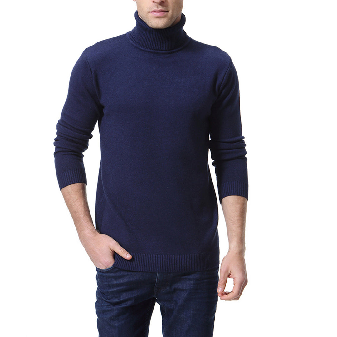 Herren nan schlanker Feinstrick-Rollkragenpullover aus Merino-Baumwollmix mit Rippenbündchen Echo Archiv