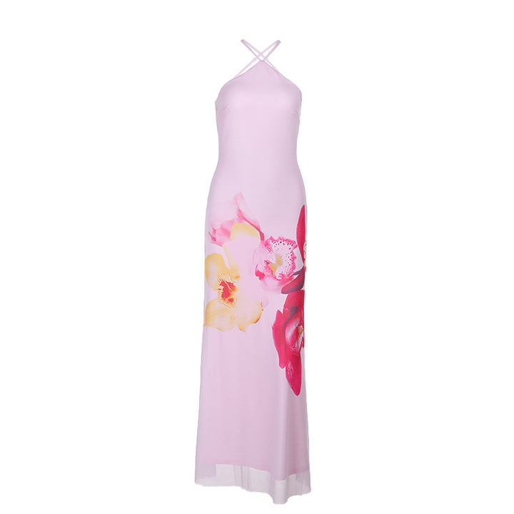 Damen florales Maxikleid mit feinen Spaghetti-Trägern Echo Archiv