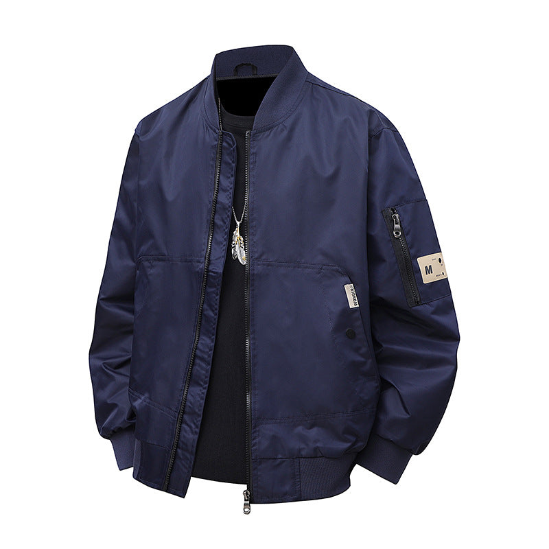 Herren Urbaner Nylon-Flight-Bomber mit Utility-Ärmeltasche und Zwei-Wege-Reißverschluss Echo Archiv