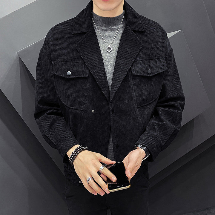 Herren lässige Hemdjacke aus cordartigem Material Echoarchiv