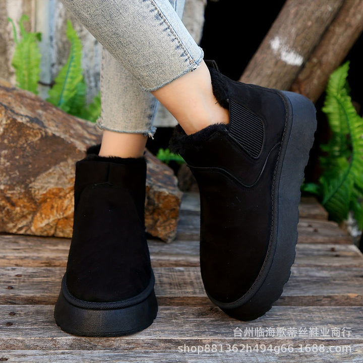 Damen Gefütterte Chelsea-Winterbooties mit elastischem Einsatz und Teddyfellfutter – Lioré