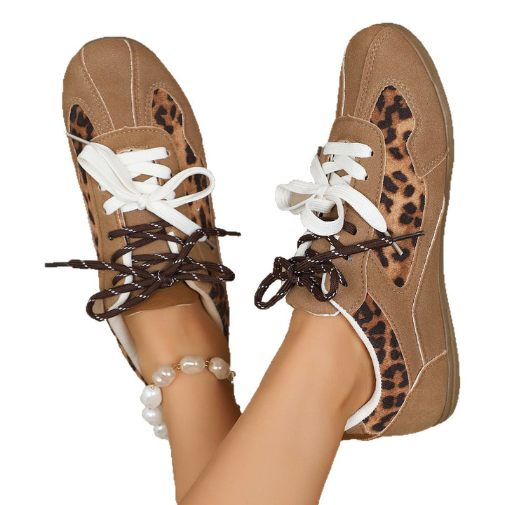 Damen Leichter Velours‑Sneaker mit Leopardenmuster und gepolstertem Komfortfußbett Echo Archiv