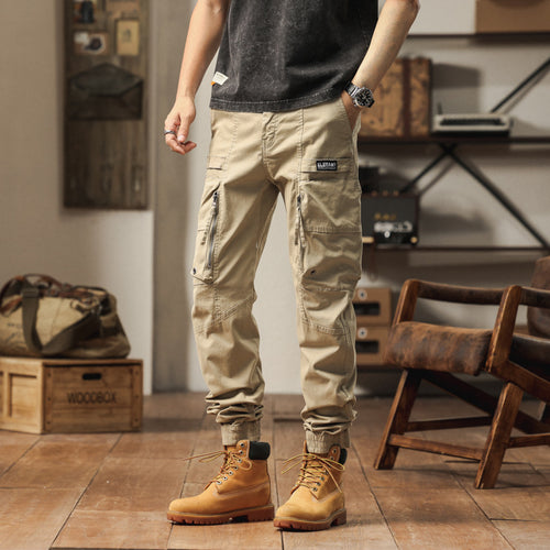 Herren Strapazierfähige Canvas-Cargohose im taktischen Look mit Kniepaneelen, Mehrfachtaschen und elastischem Knöchelabschluss Echo Archiv