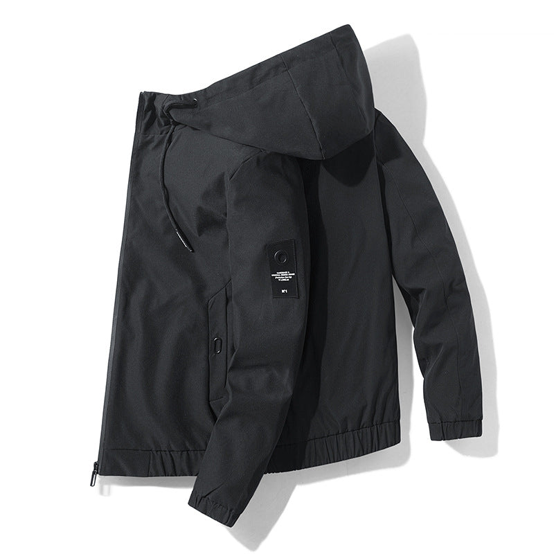 Herren wind- und wasserdichte Funktionsjacke mit verstellbarem Kapuzenkragen Echoarchiv