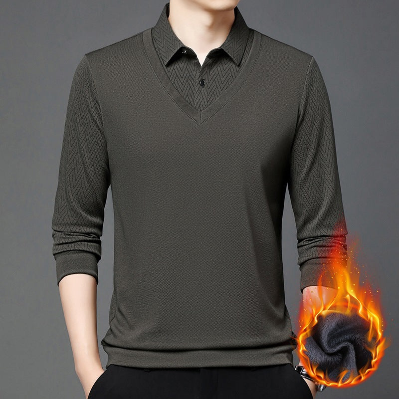 Herren modisches Langarmshirt mit strukturiertem Kragen und feuchtigkeitsregulierenden Eigenschaften Echoarchiv
