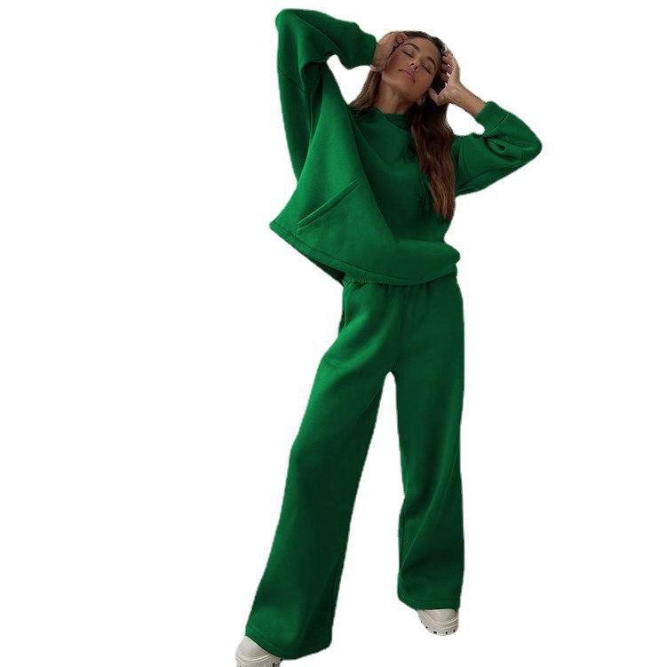 Damen nan Cozy-Komplettset mit extraweichem Oversize-Hoodie, Kängurutasche und High-Waist Palazzo-Sweathose Echo Archiv