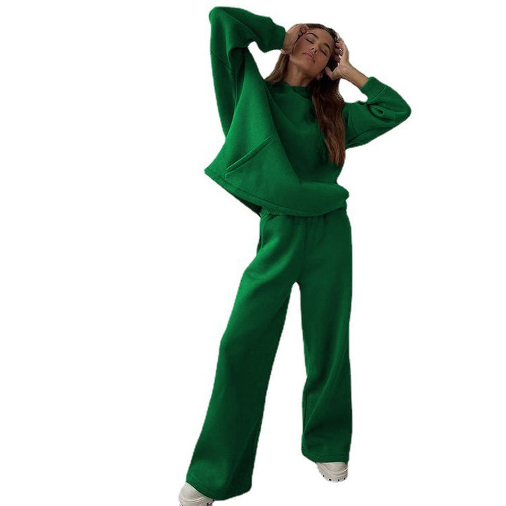 Damen nan Cozy-Komplettset mit extraweichem Oversize-Hoodie, Kängurutasche und High-Waist Palazzo-Sweathose Echo Archiv