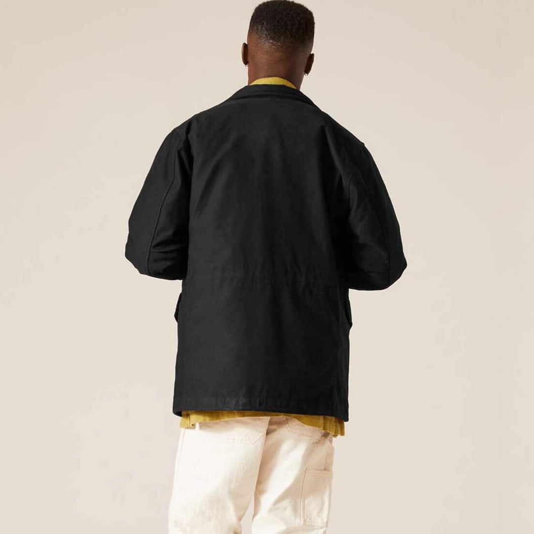 Herren multifunktionale Parkajacke mit verstellbarem Kragen und stabilen Taschen Echoarchiv