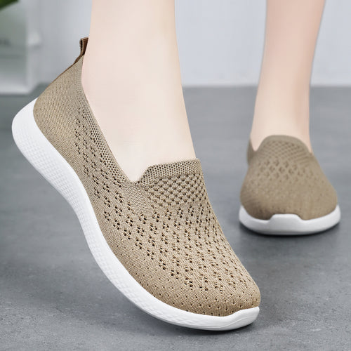 Damen nan nahtloser Strick-Slipper mit perforierter Luftnetzstruktur, ergonomischem Memory-Fußbett und leichter EVA-Dämpfung Echo Archiv