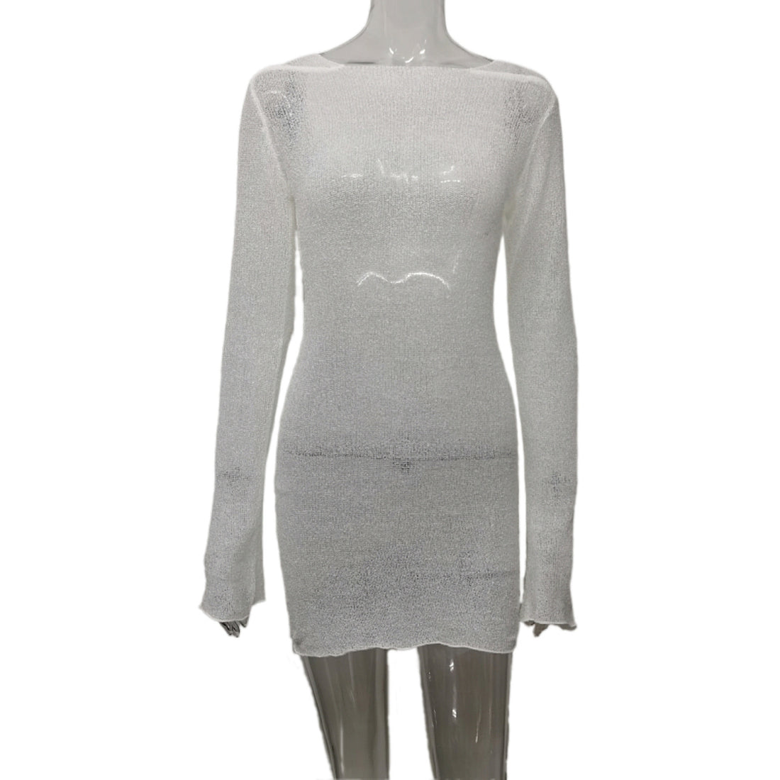 Damen durchscheinendes Häkelkleid – Élara