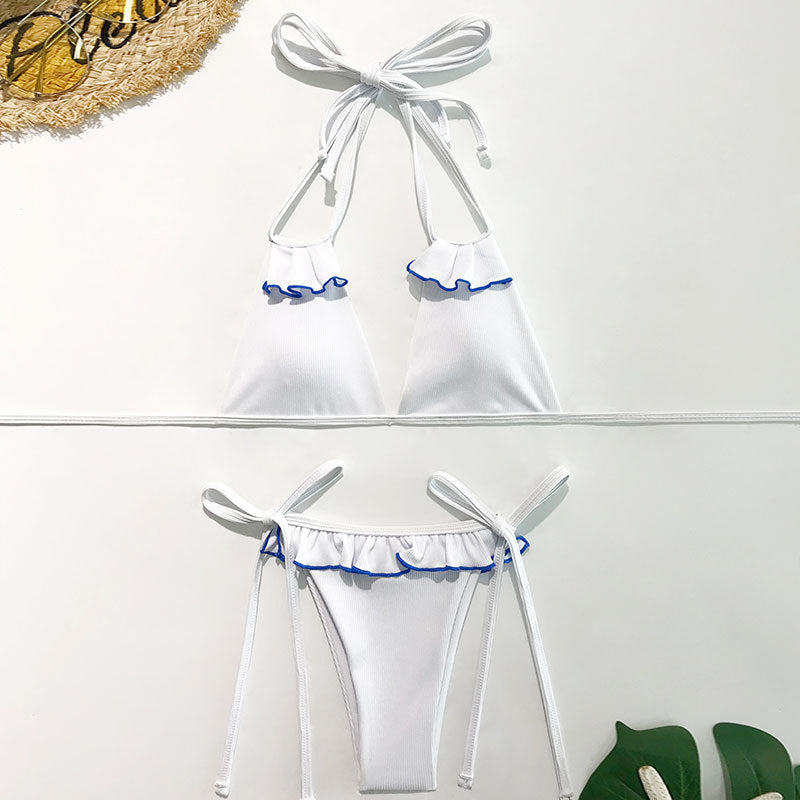 Damen Triangel-Bikini mit Rüschen und einzigartigem Schnitt Echo Archiv