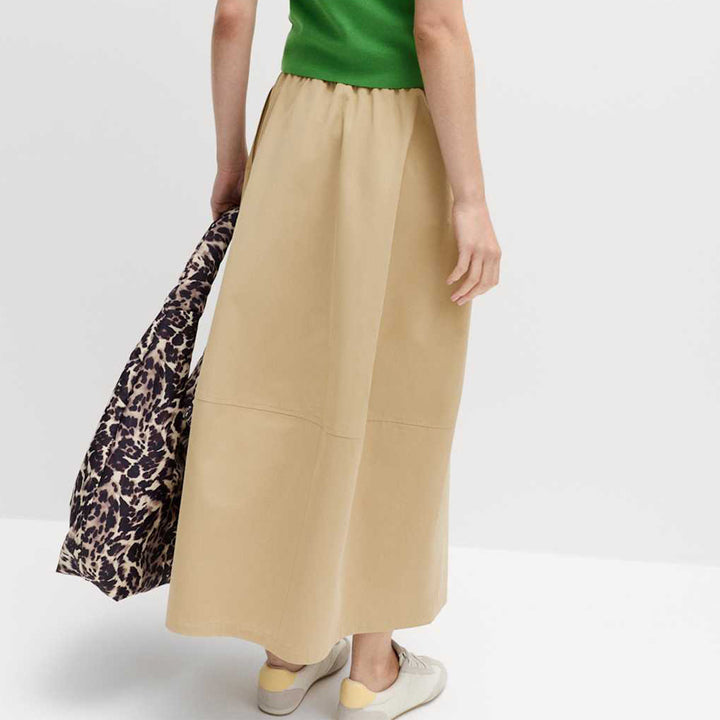 Damen Midirock mit elastischer Tunnelzug‑Taille, Eingrifftaschen und sportiver A‑Linie – Avérine