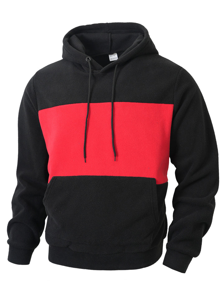 Herren Fleece-Hoodie mit modischem Farbblock-Design und praktischen Seitentaschen Echoarchiv