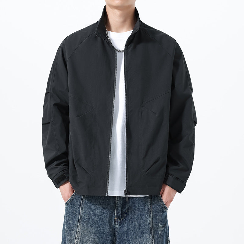 Herren Leichte Utility-Übergangsjacke mit Stehkragen, Raglanärmeln und verstellbaren Klettbündchen Echo Archiv