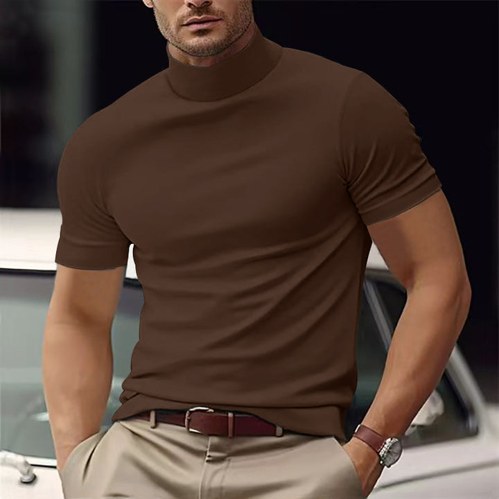 Herren Kurzarm Turtleneck T-Shirt Echoarchiv