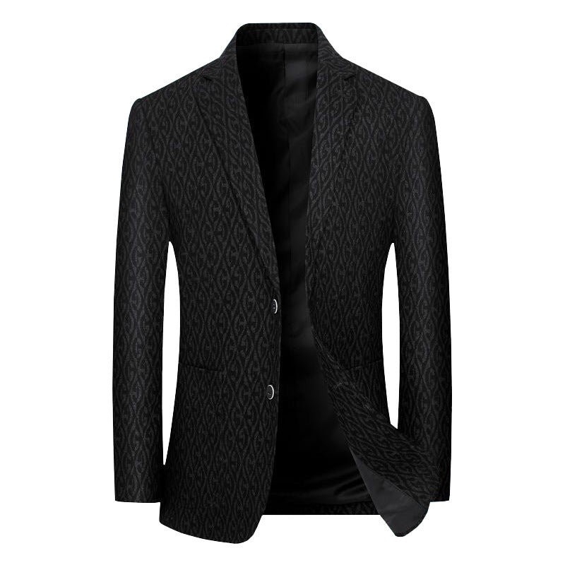 Herren Einreihiges Jacquard-Sakko mit schmaler Silhouette und feiner Struktur – Tianoro