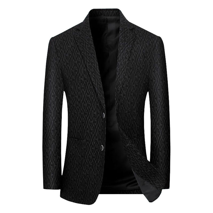 Herren Einreihiges Jacquard-Sakko mit schmaler Silhouette und feiner Struktur – Tianoro